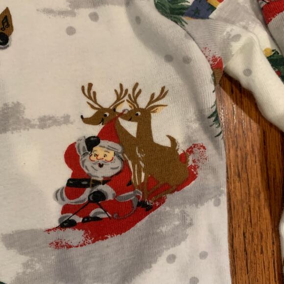 Pottery Barn Kids Santa Sled Christmas Pajama Set | White Red | Small - Picture 8 of 11